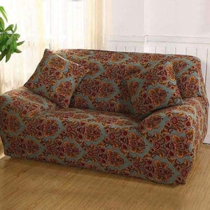 Planet Gates Color 19 / 3seater 190-230cm Leaves Printing Anti-dust Sofa Cover High Elastic Stretch Tight Wrap Furniture Protector Towel 1/2/3/4-Seater Home Textile