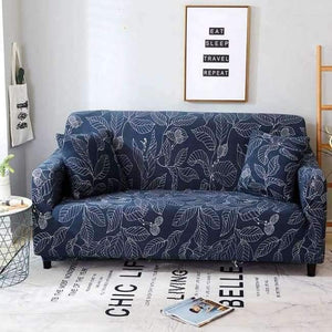 Planet Gates Color 2 / 3seater 190-230cm Leaves Printing Anti-dust Sofa Cover High Elastic Stretch Tight Wrap Furniture Protector Towel 1/2/3/4-Seater Home Textile