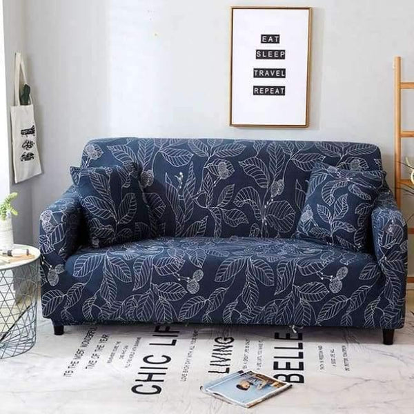 Planet Gates Color 2 / 3seater 190-230cm Leaves Printing Anti-dust Sofa Cover High Elastic Stretch Tight Wrap Furniture Protector Towel 1/2/3/4-Seater Home Textile