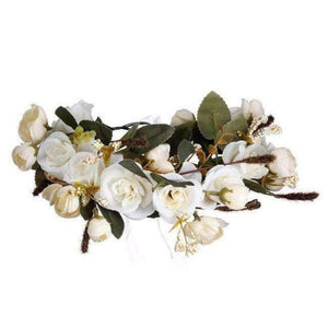 Planet Gates color 2 Haimeikang Camellia Flower Garland Wreath of Flowers  Gum Plaiting Women Girls Flower Crown Headbands Wedding Hair Accessories