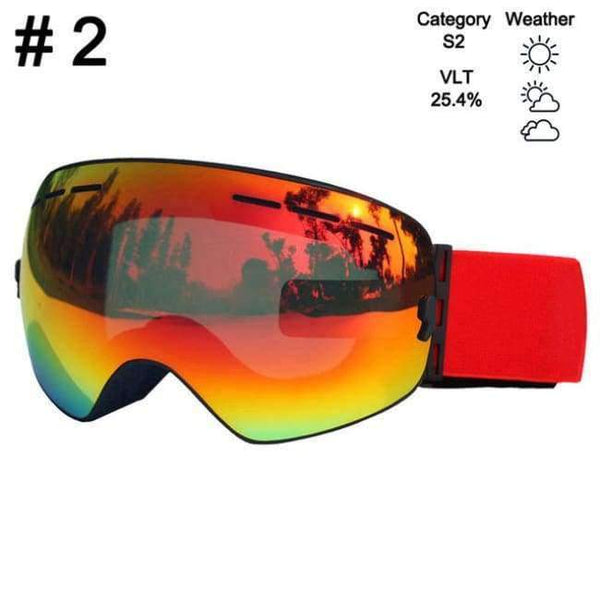 Planet Gates Color 2 Ski Glasses Double Lens UV400 Anti-fog Ski Goggles Snow Skiing Snowboard Motocross Goggles Ski Masks or Eyewear