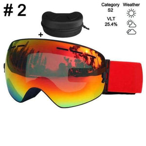 Planet Gates Color 2 With Box Ski Glasses Double Lens UV400 Anti-fog Ski Goggles Snow Skiing Snowboard Motocross Goggles Ski Masks or Eyewear