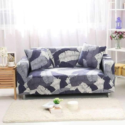 Planet Gates Color 23 / 3seater 190-230cm Leaves Printing Anti-dust Sofa Cover High Elastic Stretch Tight Wrap Furniture Protector Towel 1/2/3/4-Seater Home Textile