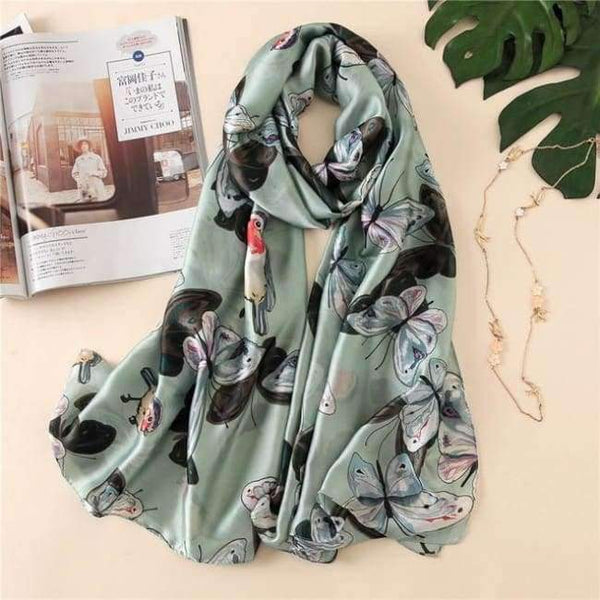 Planet Gates color 23 Luxury brand summer women scarf fashion quality soft silk scarves female shawls Foulard Beach cover-ups wraps silk bandana