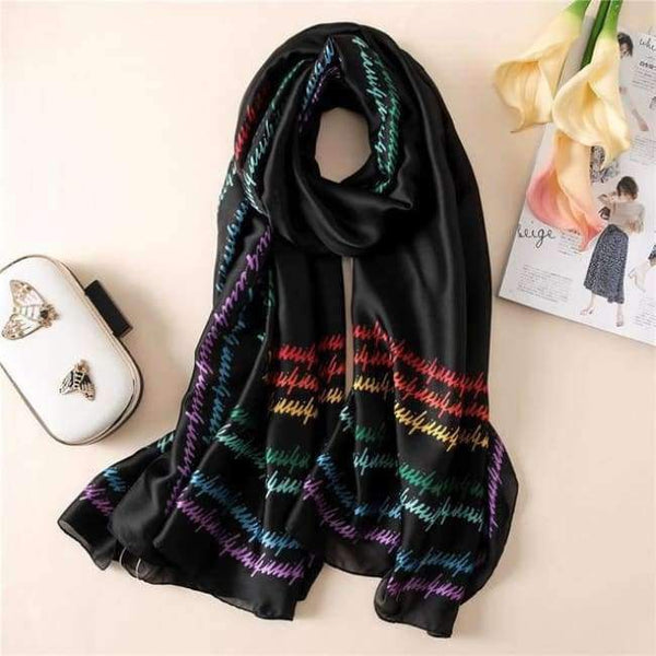 Planet Gates color 24 Luxury brand summer women scarf fashion quality soft silk scarves female shawls Foulard Beach cover-ups wraps silk bandana