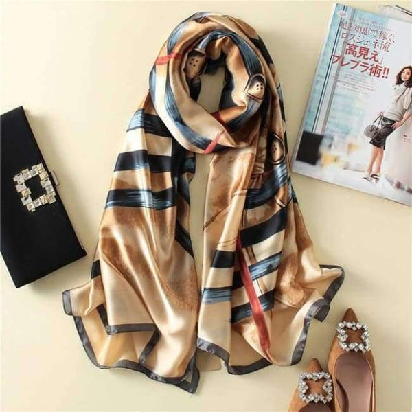 Planet Gates color 27 Luxury brand summer women scarf fashion quality soft silk scarves female shawls Foulard Beach cover-ups wraps silk bandana