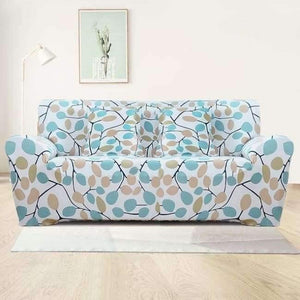 Planet Gates Color 3 / 3seater 190-230cm Leaves Printing Anti-dust Sofa Cover High Elastic Stretch Tight Wrap Furniture Protector Towel 1/2/3/4-Seater Home Textile