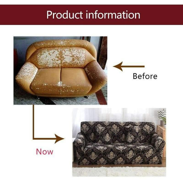 Planet Gates Color 3 / 3seater 190-230cm Leaves Printing Anti-dust Sofa Cover High Elastic Stretch Tight Wrap Furniture Protector Towel 1/2/3/4-Seater Home Textile