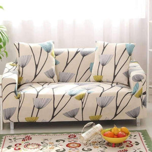 Planet Gates Color 3 / 3seater 190-230cm Leaves Printing Anti-dust Sofa Cover High Elastic Stretch Tight Wrap Furniture Protector Towel 1/2/3/4-Seater Home Textile
