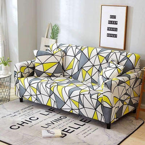 Planet Gates Color 3 / 3seater 190-230cm Leaves Printing Anti-dust Sofa Cover High Elastic Stretch Tight Wrap Furniture Protector Towel 1/2/3/4-Seater Home Textile