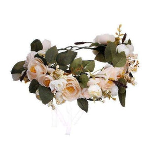 Planet Gates color 3 Haimeikang Camellia Flower Garland Wreath of Flowers  Gum Plaiting Women Girls Flower Crown Headbands Wedding Hair Accessories