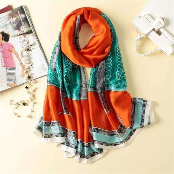 Planet Gates color 30 Luxury brand summer women scarf fashion quality soft silk scarves female shawls Foulard Beach cover-ups wraps silk bandana
