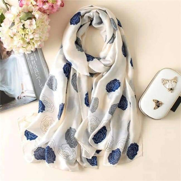 Planet Gates color 35 Luxury brand summer women scarf fashion quality soft silk scarves female shawls Foulard Beach cover-ups wraps silk bandana