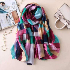 Planet Gates color 37 Luxury brand summer women scarf fashion quality soft silk scarves female shawls Foulard Beach cover-ups wraps silk bandana