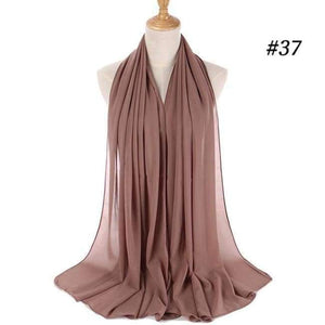 Planet Gates color 37 Popular Malaysia style women plain bubble chiffon scarf hijab wrap solid color shawls headband muslim hijabs scarves/scarf