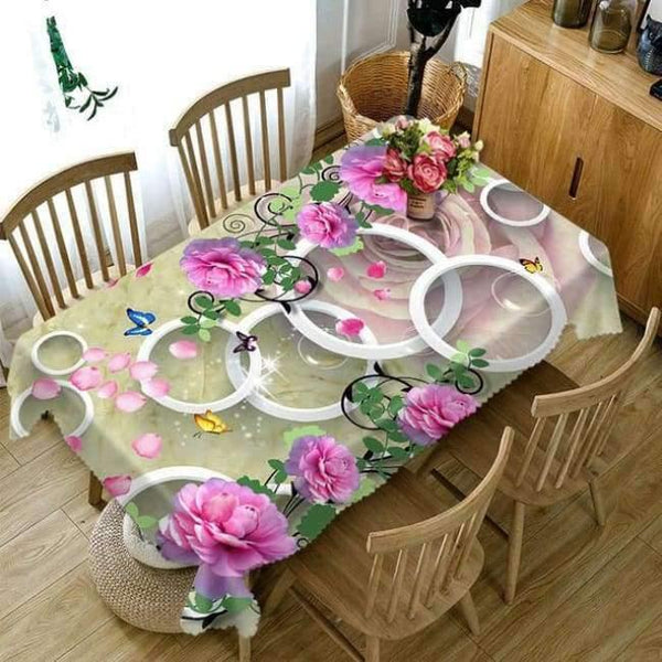 Planet Gates Color 4 / 80cm X 80cm Customize 3D Tablecloth Colored Paper Flower Pattern Dustproof Thicken Cotton Wedding Party Rectangular Table cloth Home textile