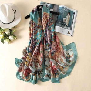 Planet Gates color 4 Luxury brand summer women scarf fashion quality soft silk scarves female shawls Foulard Beach cover-ups wraps silk bandana