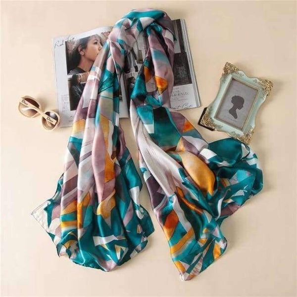 Planet Gates color 41 Luxury brand summer women scarf fashion quality soft silk scarves female shawls Foulard Beach cover-ups wraps silk bandana