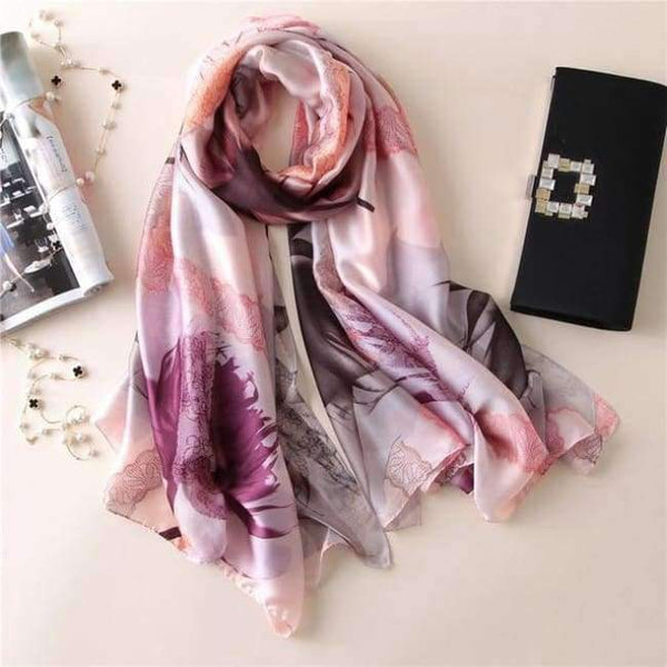 Planet Gates color 42 Luxury brand summer women scarf fashion quality soft silk scarves female shawls Foulard Beach cover-ups wraps silk bandana