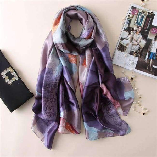 Planet Gates color 43 Luxury brand summer women scarf fashion quality soft silk scarves female shawls Foulard Beach cover-ups wraps silk bandana