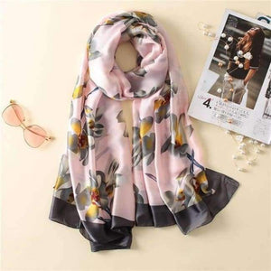 Planet Gates color 45 Luxury brand summer women scarf fashion quality soft silk scarves female shawls Foulard Beach cover-ups wraps silk bandana