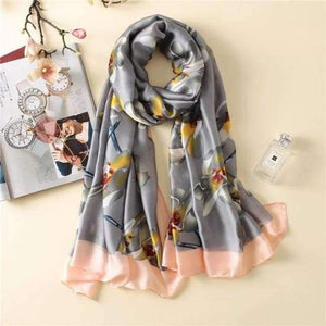 Planet Gates color 46 Luxury brand summer women scarf fashion quality soft silk scarves female shawls Foulard Beach cover-ups wraps silk bandana