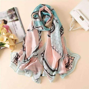 Planet Gates color 52 Luxury brand summer women scarf fashion quality soft silk scarves female shawls Foulard Beach cover-ups wraps silk bandana