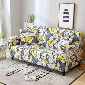 Planet Gates Color 6 / 3seater 190-230cm Leaves Printing Anti-dust Sofa Cover High Elastic Stretch Tight Wrap Furniture Protector Towel 1/2/3/4-Seater Home Textile