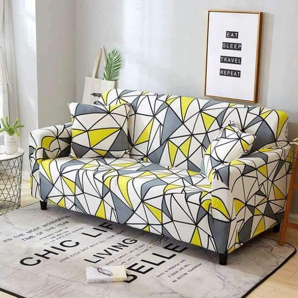 Planet Gates Color 6 / 3seater 190-230cm Leaves Printing Anti-dust Sofa Cover High Elastic Stretch Tight Wrap Furniture Protector Towel 1/2/3/4-Seater Home Textile