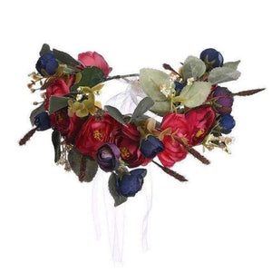 Planet Gates color 6 Haimeikang Camellia Flower Garland Wreath of Flowers  Gum Plaiting Women Girls Flower Crown Headbands Wedding Hair Accessories