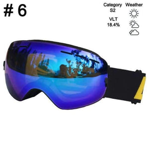 Planet Gates Color 6 Ski Glasses Double Lens UV400 Anti-fog Ski Goggles Snow Skiing Snowboard Motocross Goggles Ski Masks or Eyewear