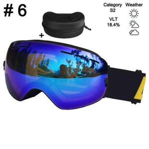 Planet Gates Color 6 With Box Ski Glasses Double Lens UV400 Anti-fog Ski Goggles Snow Skiing Snowboard Motocross Goggles Ski Masks or Eyewear
