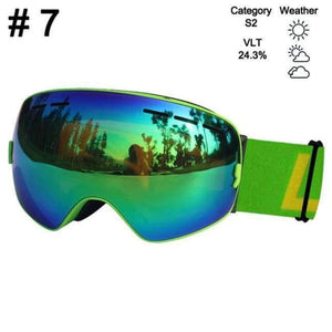 Planet Gates Color 7 Ski Glasses Double Lens UV400 Anti-fog Ski Goggles Snow Skiing Snowboard Motocross Goggles Ski Masks or Eyewear