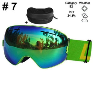 Planet Gates Color 7 With Box Ski Glasses Double Lens UV400 Anti-fog Ski Goggles Snow Skiing Snowboard Motocross Goggles Ski Masks or Eyewear