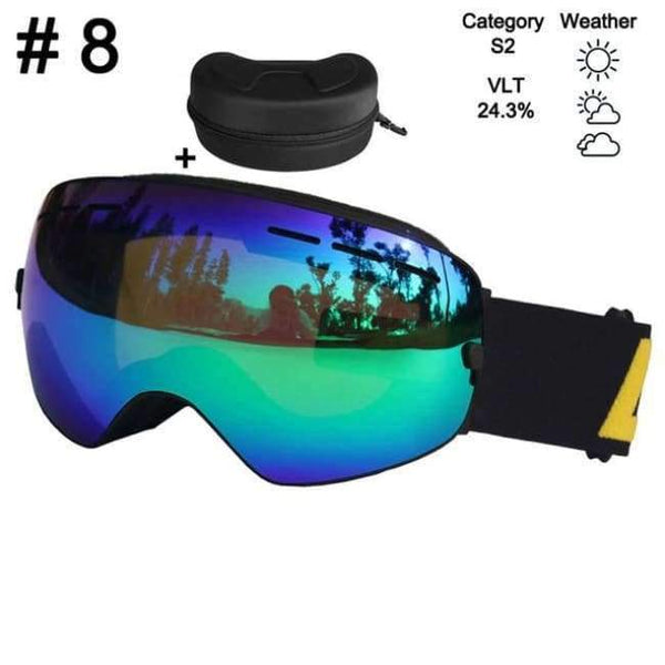 Planet Gates Color 8 With Box Ski Glasses Double Lens UV400 Anti-fog Ski Goggles Snow Skiing Snowboard Motocross Goggles Ski Masks or Eyewear