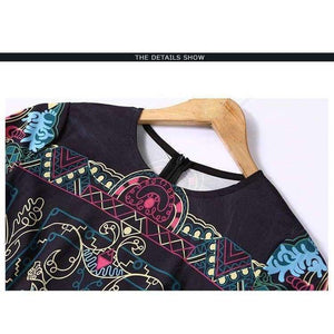 Planet Gates Color as shown / S Fashion Vintage Print Dress Women Casual Loose Long Sleeve Spring Dress Vestidos Femininos Party 2018 Winter Autumn Dresses