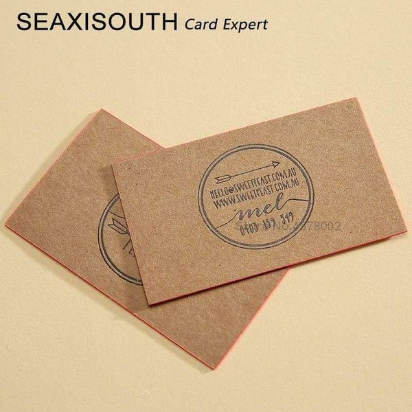 Planet Gates Color edge cards Gold foil kraft paper business card kraft paper debossed card printing  kraft paper 600gsm