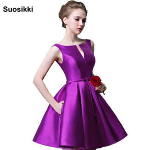Planet Gates COLOR NO.30 / 2 New fashion fuchsia vestido de noiva short design Champange color lace up bridal party cocktail dress