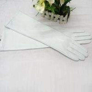 Planet Gates color04 white / 6 1/2 Free shipping 2018 winter lady fashion sheepskin leather gloves women genuine leather mittens female long styleArm sleeve zp001