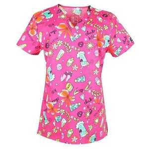 Planet Gates Color1 / S Women Nurse Uniform Medical Clothing Tops Cartoon Doctor Veterinary Dentist Scrub Cotton Hospital Lab Clinic Wear Women T-shirt