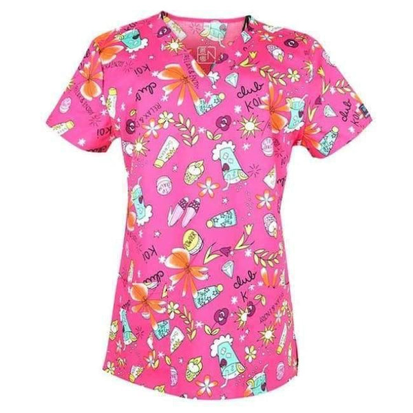 Planet Gates Color1 / S Women Nurse Uniform Medical Clothing Tops Cartoon Doctor Veterinary Dentist Scrub Cotton Hospital Lab Clinic Wear Women T-shirt