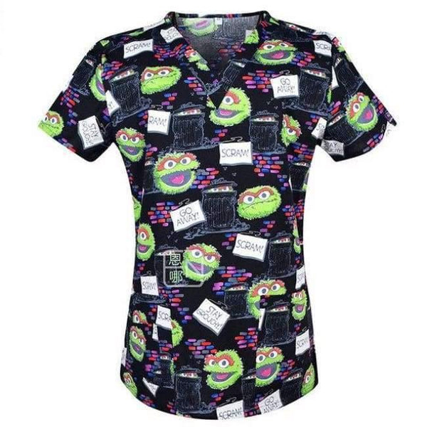 Planet Gates Color23 / S Women Nurse Uniform Medical Clothing Tops Cartoon Doctor Veterinary Dentist Scrub Cotton Hospital Lab Clinic Wear Women T-shirt