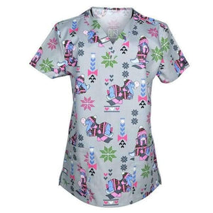 Planet Gates Color3 / S Women Nurse Uniform Medical Clothing Tops Cartoon Doctor Veterinary Dentist Scrub Cotton Hospital Lab Clinic Wear Women T-shirt