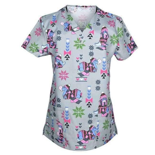 Planet Gates Color3 / S Women Nurse Uniform Medical Clothing Tops Cartoon Doctor Veterinary Dentist Scrub Cotton Hospital Lab Clinic Wear Women T-shirt