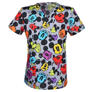 Planet Gates Color3 / S Women Nurse Uniform Medical Clothing Tops Cartoon Doctor Veterinary Dentist Scrub Cotton Hospital Lab Clinic Wear Women T-shirt