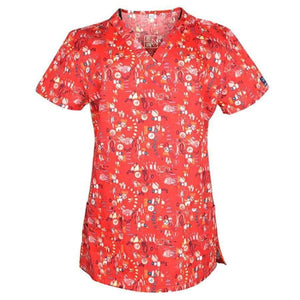 Planet Gates Color3 / S Women Nurse Uniform Medical Clothing Tops Cartoon Doctor Veterinary Dentist Scrub Cotton Hospital Lab Clinic Wear Women T-shirt