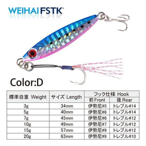 Planet Gates ColorD / China / 3g Micro Metal Jig 3g 5g 7g 10g 15g Shore Casting Jigging lure Shore Casting Spoon Saltwater Jack Fishing lure Bit Artificial Bait