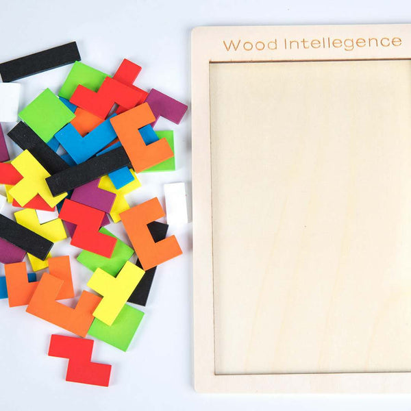 Planet Gates Colorful 3D Puzzle Wooden Tangram Math Toys Tetris Game Children Pre-school Magination Intellectual Educational Toy for Kids