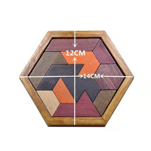 Planet Gates Colorful 3D Puzzle Wooden Tangram Math Toys Tetris Game Children Pre-school Magination Intellectual Educational Toy for Kids
