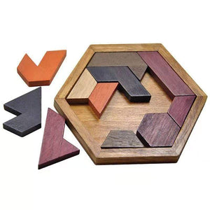 Planet Gates Colorful 3D Puzzle Wooden Tangram Math Toys Tetris Game Children Pre-school Magination Intellectual Educational Toy for Kids